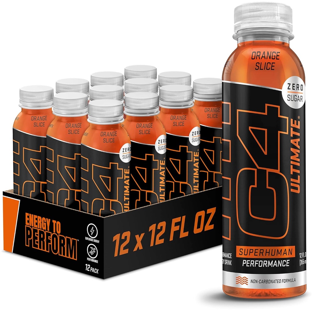 Cellucor C4 Ultimate Μη Carbonated Zero Sugar Energy Drink, Preworkout Drink + Beta Alanine, 12 Fl Oz (Pack of 12)