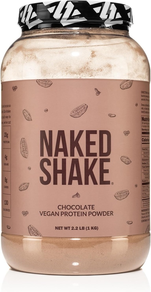 Naked Shake - Chocolate Protein Powder - Plant Based Protein Shake with Mct Oil, Gluten-Free, Soy-Free, No Gmos Or Artificial Sweeteners - 30 Servings