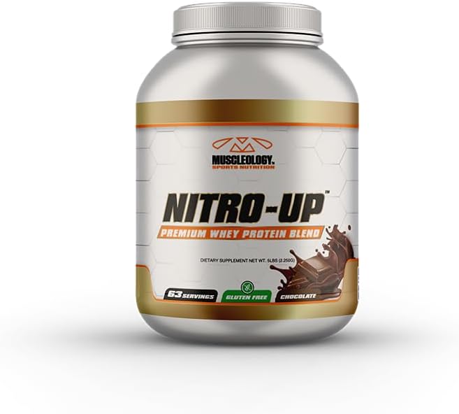 Muscleology Nitro-Up Hydrolyzed Whey Isolate Protein, Infused with BCAAs, EAAs, and Digestive Enzymes (Chocolate, 5 Pound)