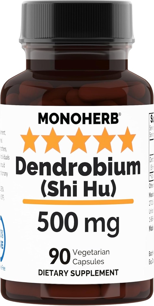 MONOHERB Dendrobium 500 mg - 90 Veg Capsules - Shi Hu Supplement