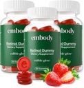 Embody Multivitamin Retinol Gummy - 180 Count, Strawberry Flavor - Βιταμίνη Α συμπλήρωμα για την καταπολέμηση της γήρανσης, ακμή, και Clear Skin - Λάμψη και νεανικό μαλλιά, δέρμα και νύχια - Βιοτίνη, βιταμίνη C
