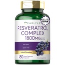 Carlyle Resveratrol Complex - 180 Capsules - Trans Resveratrol Supplement with Grape Seed Extract - Non GMO, Gluten Free