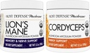 Host Defense Bundle with Lion's Mane Powder, 3.5 oz & Cordyceps Powder, 3.5 oz - Υποστήριξη Εγκεφαλική Υγεία, Μνήμη & Εστίαση - Υποστήριξη Ανοσοποιητική Υγεία & Ενέργεια*