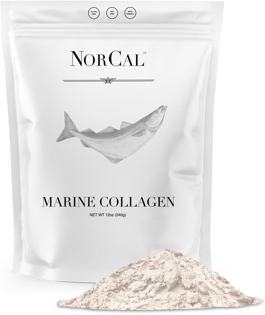 Norcal Marine Collagen - 12oz Marine Collagen Peptides Powder | High Protein, Zero Fat/Sugar/Carb | Skin, Hair, Nail & Joint Health | Low Metals, US GMP Certified