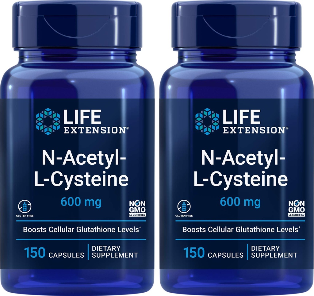 Επέκταση ζωής N- Acetyl- L- Cysteine (NAC) 600mg, 150 κάψουλες (πακέτο του 2)