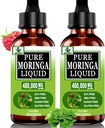 (2 Pack) Βιολογικές σταγόνες υγρού Moringa για την ενέργεια, Μεταβολισμός Ανοσολογική υποστήριξη, Moringa εκχύλισμα φύλλων 6X Απορρόφηση από κάψουλες σκόνης, Πράσινο συμπλήρωμα τροφίμων για γυναίκες άνδρες