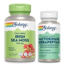 SOLARAY Irish Sea Moss 500mg και Nattokinase Serrapeptase Supplement - Wellness Bundle με φυσικά Occurring Βιταμίνες, Ορυκτά - Υγεία των ούρων, Sinus, Υποστήριξη για την Υγεία της Καρδιάς, 60-Ημέρες Εγγύηση, 100/30ct