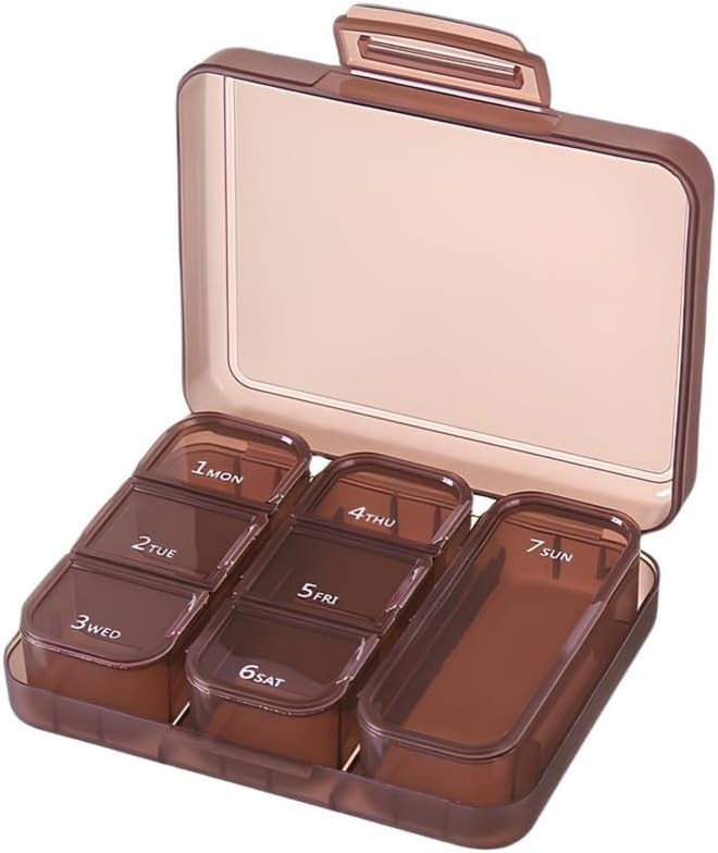 Μικρό κουτί χαπιών, θήκη χαπιών, Διοργανωτής χαπιών, Αδιάβροχος ταξιδιών Φορητό Pocket Pill Box Medicine Organizer,Daily Pill Container for Purses Compact Travel Medicine Holder for Vitamins Medication Black