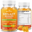 Shilajit Gummies 1000mg Χωρίς ζάχαρη - Shilajit συμπλήρωμα για άνδρες και γυναίκες - High in 85+ Trace Minerals & Fulvic Acid - Ενέργεια, Εγκέφαλος, Ανοσία - 60 Gummies