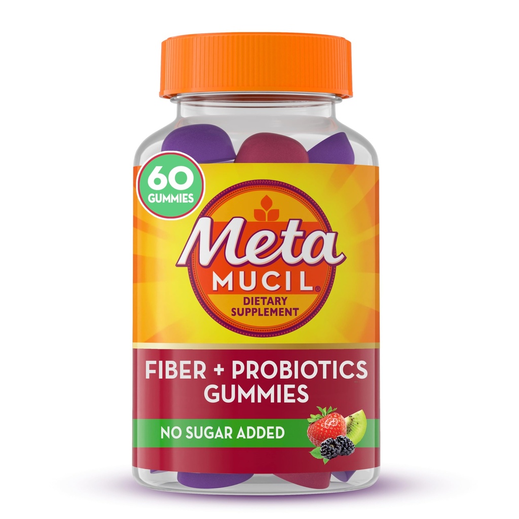 Metamucil, Metamucil Fiber Plus Προβιοτικά για την Digestive Health - Φράουλα Kiwi Blackberry, 60 Count