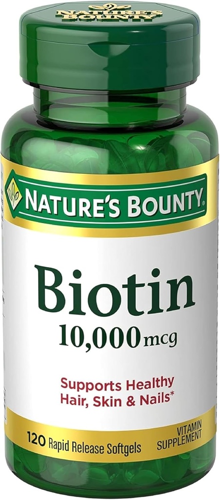 Nature's Bounty Biotin 10.000 mcg, Rapid Release Softgels 120 ea (πακέτο των 6)