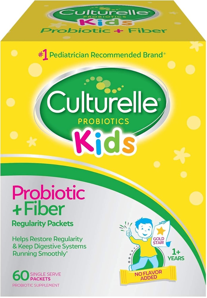 Culturelle Kids Probiotic + Fiber Packets (Ages 3+) - 60 Count - Digestive Health & Immune Support - Βοηθά στην αποκατάσταση της κανονικότητας