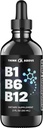 B1 B6 B12 Vitamin Liquid Drops - Nerve, Energy, Brain Support Supplement - Fruity-Like Flavor - Methylcobalamin, Thiamine, Pyridoxine - 60 Day Supply - 2 oz - for Men and Women - Simply Made
