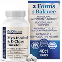 ZnS Myo-Inositol & D-Chiro Inositol Supplement for Women - Inositol Supplement for Women for Hormone Balance & Ovarian Support - Ideal 40:1 Ratio Myoinositol Vitamins for Daily Wellness - 30-Day Caps