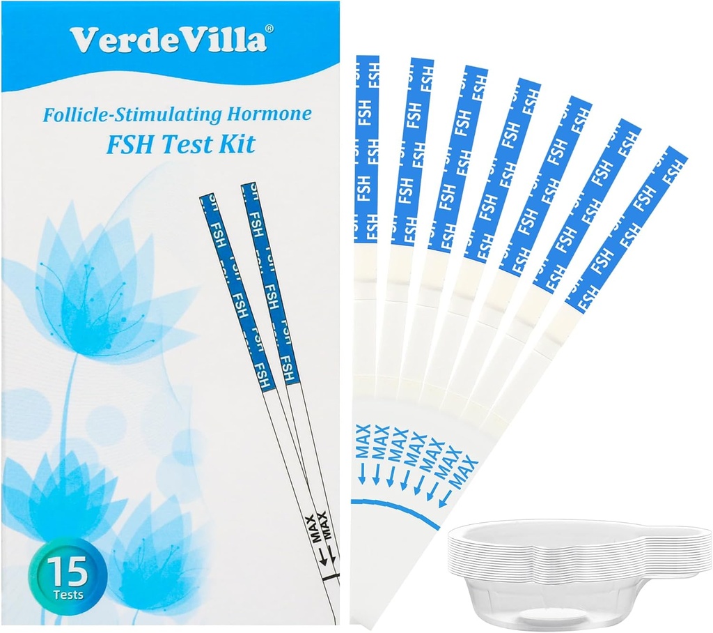 15 Pack Εμμηνόπαυση Test Strips στο σπίτι, FSH Test Περιεμμηνόπαυση Test Ορμόνη Ισορροπία για Γυναίκες Πάνω από 30 Ορμονική Δοκιμή