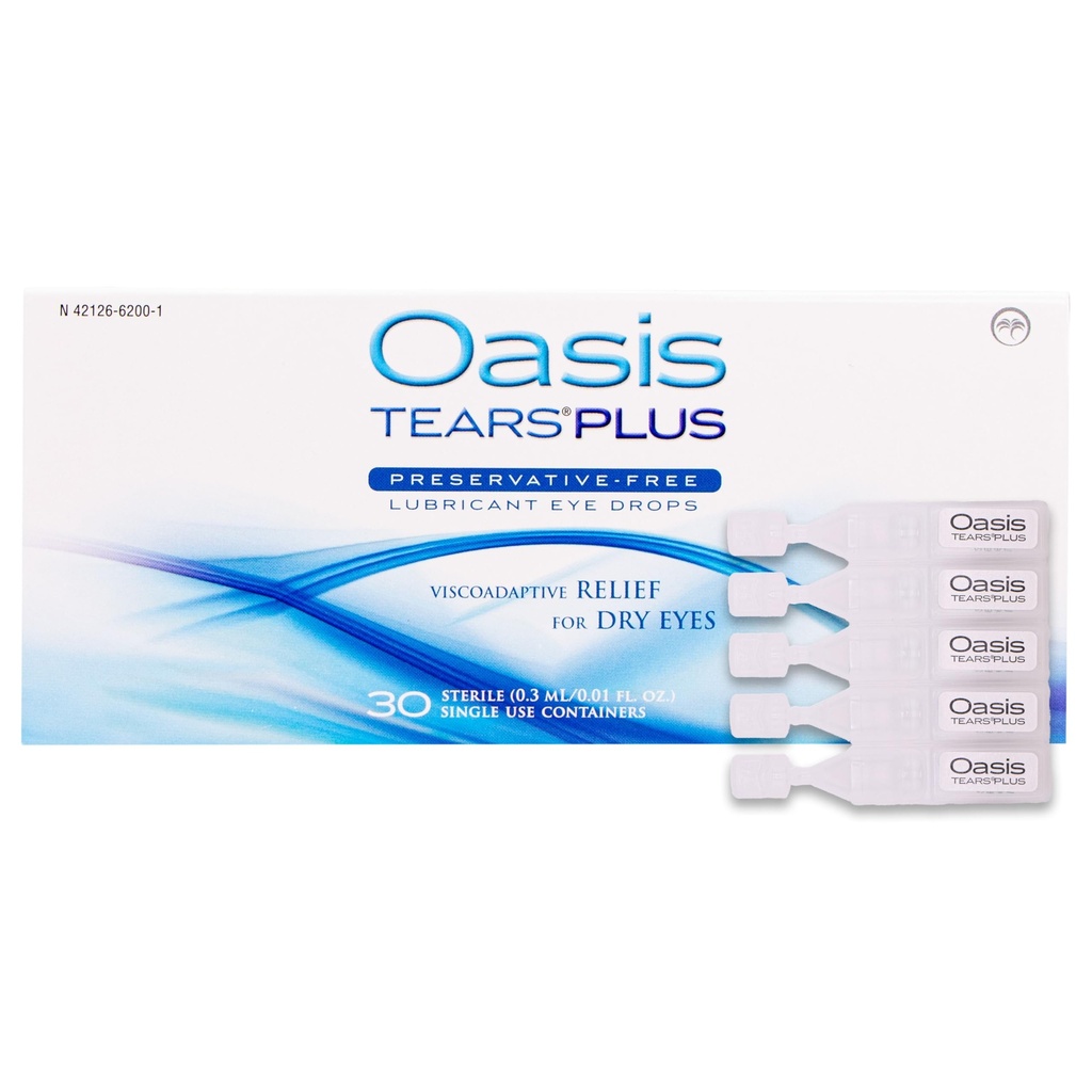 Oasis TEARS PLUS Συντηρητικές-ελεύθερο λιπαντικές σταγόνες ματιών, 30 δοχεία, 0.3 ML/0.01 OZ FL