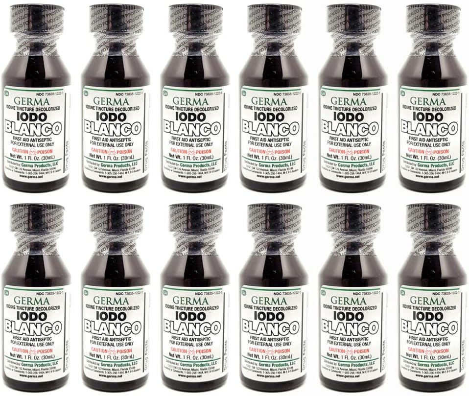 Ζέρμα Λευκό Ιώδιο Βάμμα. Αντισηπτικό Πρώτων Βοηθειών. για μικρές σχισμές, περικοπές, μώλωπες και εγκαύματα. Αποτρέπει τη μόλυνση του δέρματος. Συσκευασία των 12