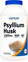 Nutricost Psyllium Husk 1500mg ανά υπηρεσία, 500 κάψουλες - Μη ΓΤΟ & Χωρίς γλουτένη