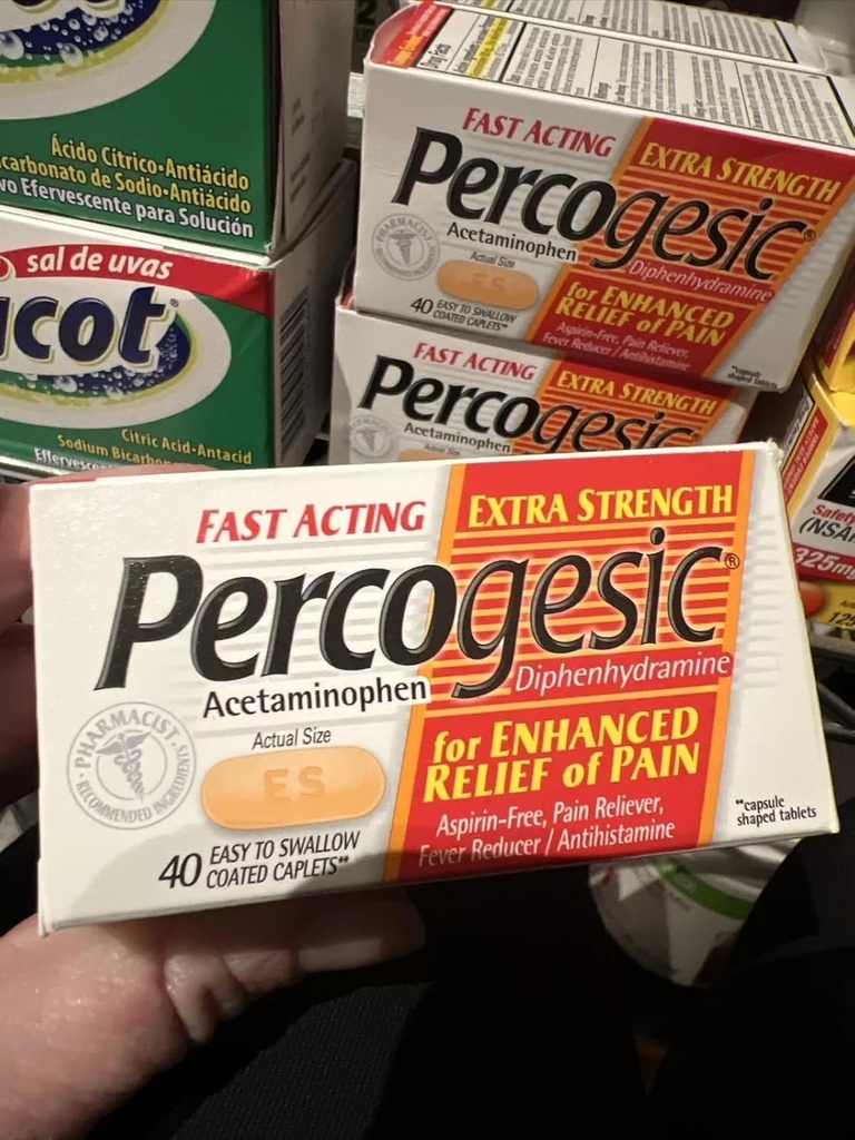 Percogesic Percogesic Fast Acting Extra Strength Pain Relief Caplets - 40 Ea (συσκευασία των 5)