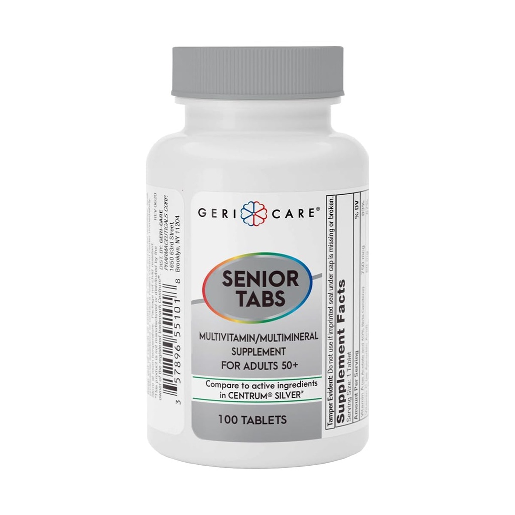 GeriCare Senior Tab 50+ Πολυβιταμίνες και Ορυκτά Δισκία - Ανοσολογική Υποστήριξη - Age-Defying Nutrition, 100 Count (Pack of 1)