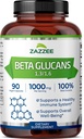Zazzee Extra Strength 1,3/1,6 Beta Glucans, 1000 mg, 100% συμπυκνωμένο, 90 κάψουλες Vegan, υποστηρίζει ένα υγιές ανοσοποιητικό σύστημα, 100% χορτοφάγους, όλα-φυσικά και μη-ΓΤΟ