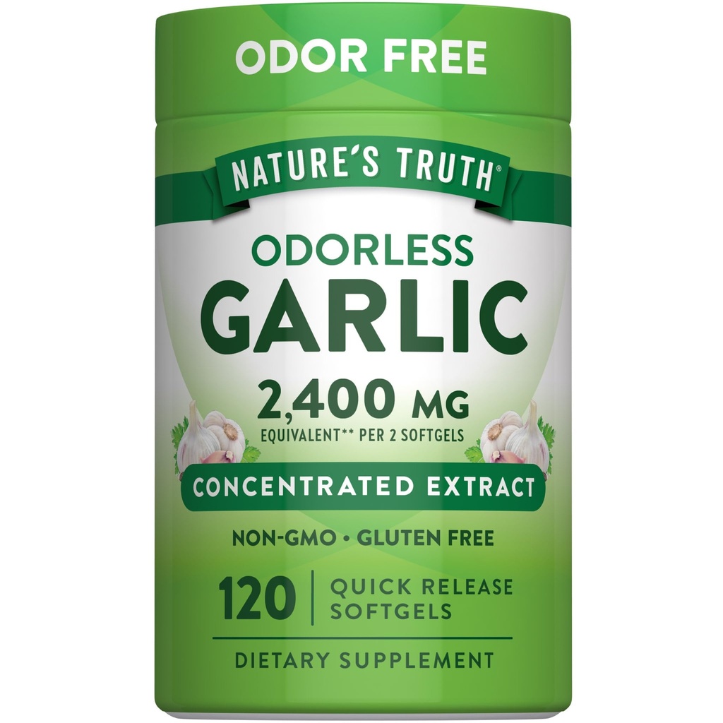 Nature's Truth Odorless Garlic | 120 Softgels | Extract Pills | Non-GMO, Gluten Free Supplement