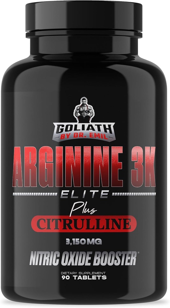 Dr. Emil - Elite L Arginine (3150mg) + L- Citrulline Υψηλότερη Δόση - Συμπλήρωμα νιτρικού οξειδίου για την Αγγειότητα, την Αντοχή και την Υγεία της Καρδιάς (AAKG και HCL) - 90 δισκία