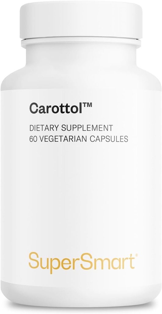 Supersmart - Carottol (Advanced Formula) - Carotenoid Complex Supplement - with Beta Carotene, Lycopene, Lutein & Zeaxanthin | Non-GMO & Gluten Free - 60 Vegetarian Capsules