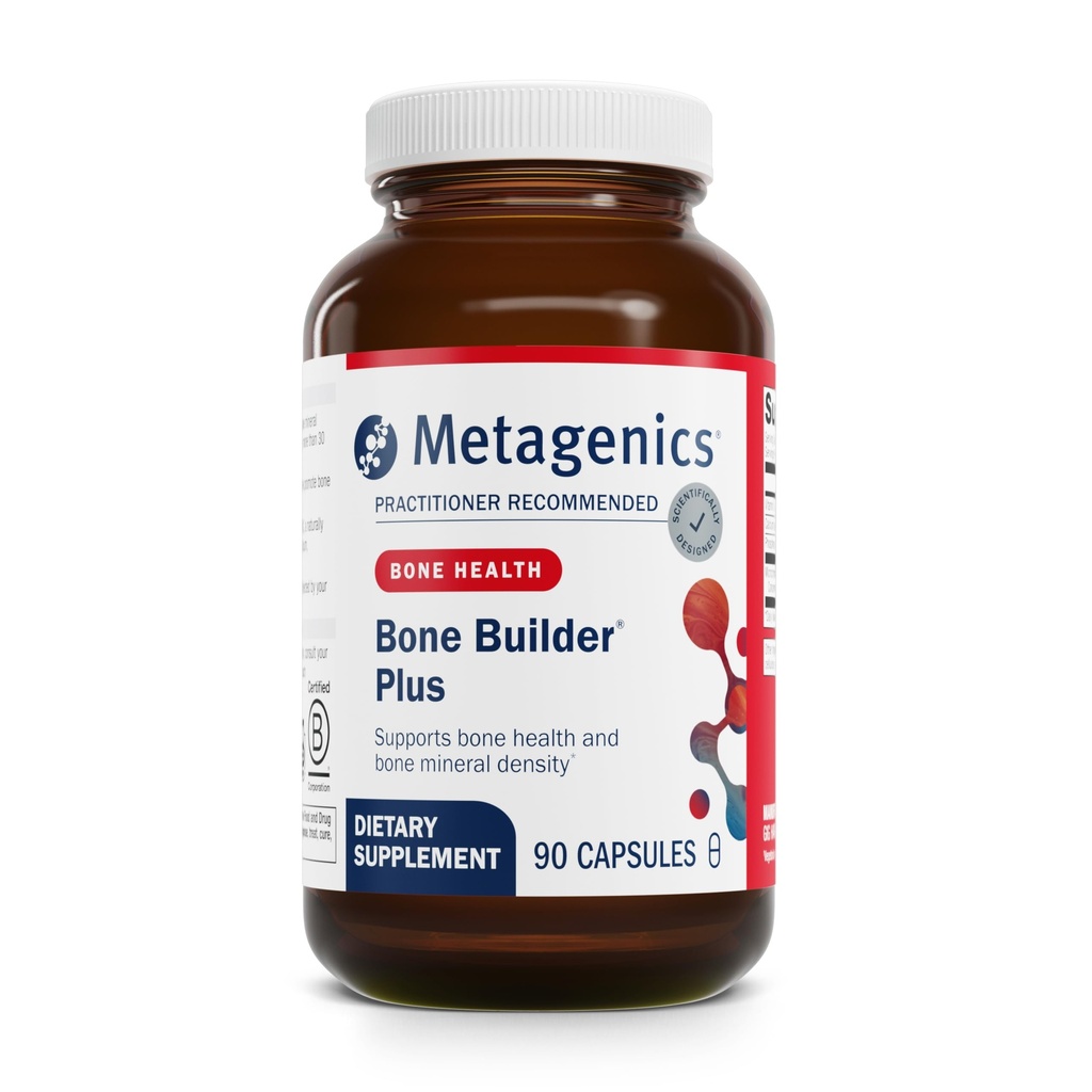Μεταγονική Οστική Builder Plus - MCHC συμπλήρωμα για την υγεία των οστών* - Φόρμουλα υψηλής απορρόφησης με ασβέστιο, φώσφορο & 2000 IU Βιταμίνη D - Μη ΓΤΟ & Χωρίς γλουτένη - 90 κάψουλες