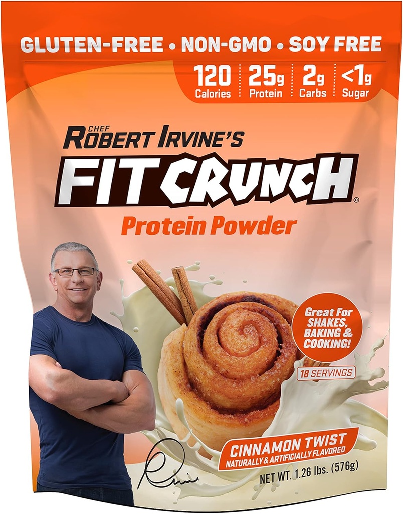 Καταλληλότητα Crunch Tri-Blend πρωτεΐνη ορού γάλακτος, Keto φιλικό, χαμηλή θερμίδες, υψηλή πρωτεΐνη, χωρίς γλουτένη, χωρίς σόγια (18 μερίδες, κανέλα τουίστ)