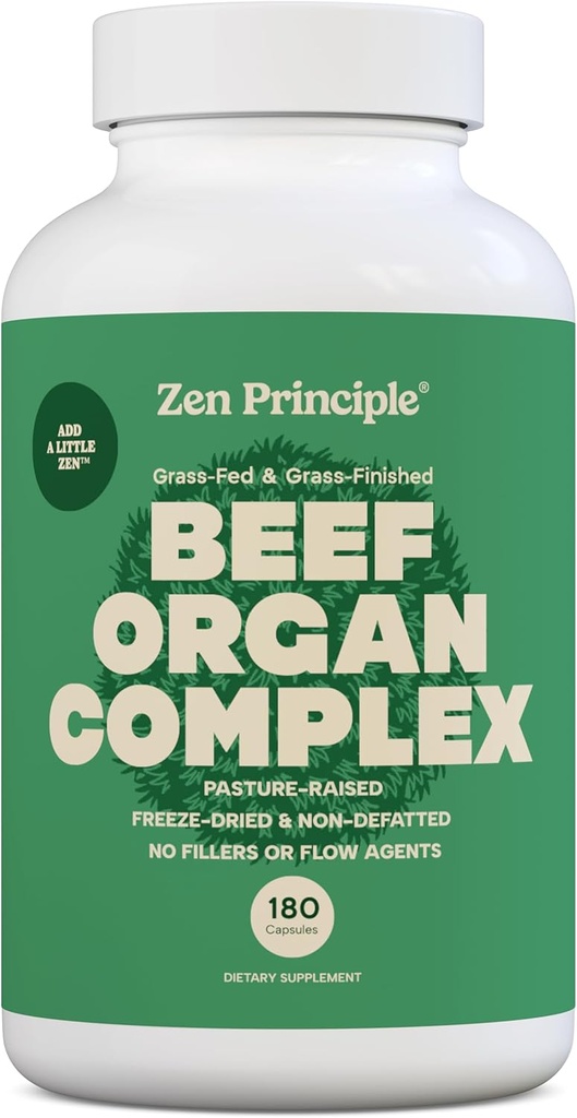 Zen Αρχή Grass Fed Beef Organs Supplement – Αποξηραμένο συκώτι, καρδιά, νεφρό, πάγκρεας, σπλήνας, ενδοτερίνη & τρίποδα/στόμαχο – Grass-Fed & Grass-Finished on The Natural Pastures of New Zealand