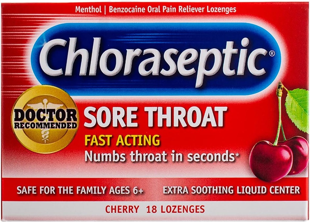 Χέρι & Σφυρί Απλά αλατισμένο Nasινικό σπρέι 4.5oz & Chloraseptic Cherry Sore Lroat Lozenges 18 Count Bundle