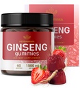 HERBAMAMA Panax Ginseng Gummies - 1500mg κορεατική κόκκινη ρίζα Ginseng για την υποστήριξη της ενέργειας - Vegan, μη-GMO κόκκινο συμπλήρωμα υποστήριξης Panax ανοσοποίησης - 60 Pectin-based φράουλα-Flavored Chews