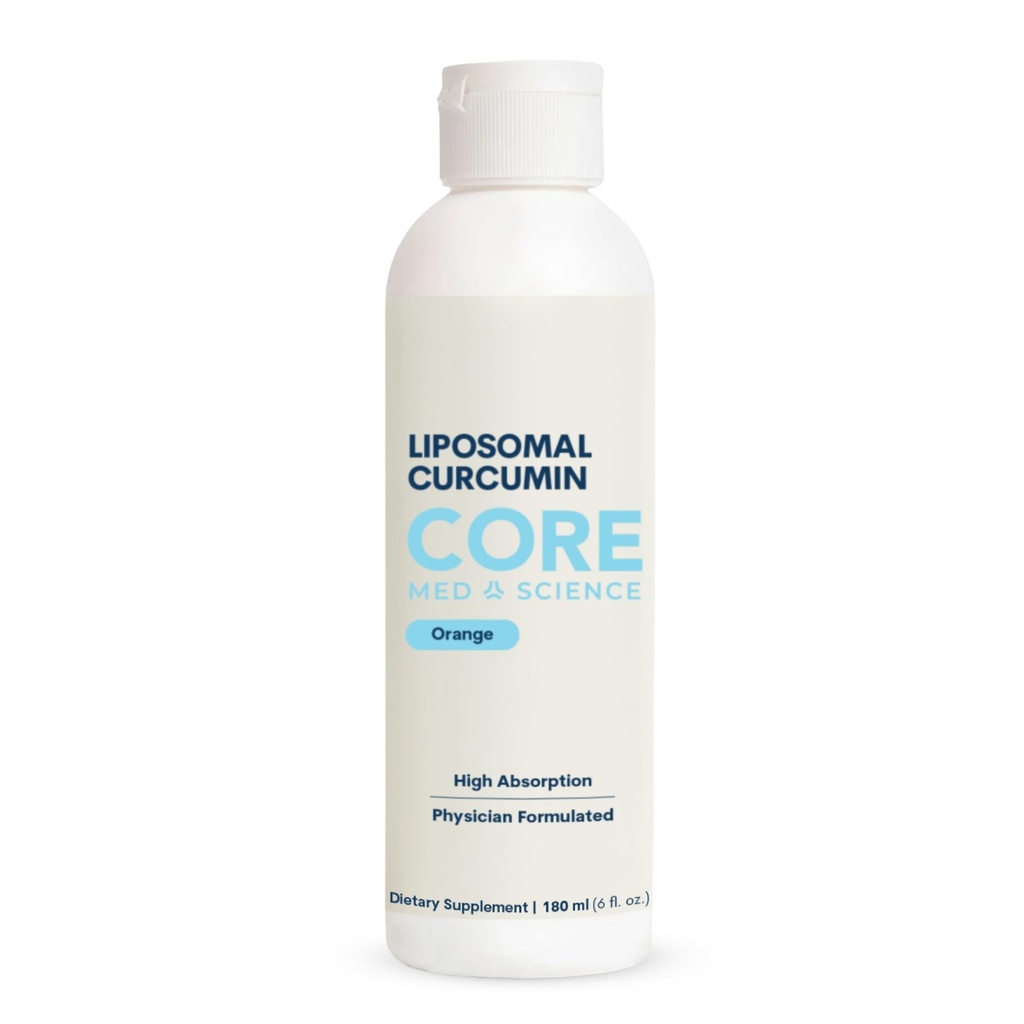 Core Med Science Liposomal Curcumin Liquid Turmeric Supplement, 6 Fl Oz - High Absorption Turmeric Liquid Supplement for Adults - Natural Antioxidant Support for Overall Daily Wellness