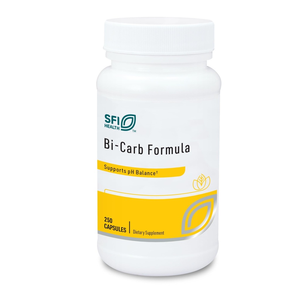 SFI Health Νάτριο Bicarbonate & Κάλιο Bicarbonate συμπλήρωμα - Βασικά συστατικά Βοήθεια Διατήρηση Υγιεινού pH (Acid/Base) Ισορροπία - Γαστρεντερική Υποστήριξη - Bi-Carb Formula (250 κάψουλες)