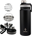 Ozizo 22 oz μπουκάλι αναδευτήρα πρωτεΐνης από ανοξείδωτο χάλυβα με φίλτρο και μπάλα ανάμειξης