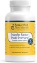 Transfer Factor Multi-Immune Support Supplement - Clinically Researched Immune Support Formula with Colostrum, Mushrooms, Green Tea, and IP-6 - Promotes Healthy NK Cell & T-Cell Function, 90 Capsules