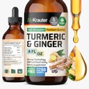 BIO KRAUTER® Turmeric και Ginger συμπλήρωμα - καθαρό υγρό Vegan Turmeric & Ginger Βάμμα με πιπέρι 4 Fl.Oz 56 ημέρες προσφοράς - σταγόνες κουρκουμίνης για κοινή υποστήριξη, αντιοξειδωτικό και ανοσοποιητική υποστήριξη