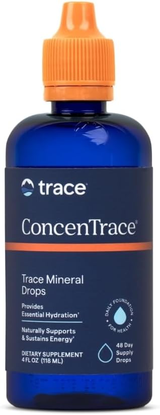 Trace Minerals ConcenTrace Trace Mineral Drops - Υγρό συμπλήρωμα για την υποστήριξη των οστών και των κοινών - Βοηθήματα ενυδάτωσης & ηλεκτρολυτών Αποκατάσταση - Μη αρωματικά-Πρωτότυπο, 4 fl oz (48 εξυπηρετούν)
