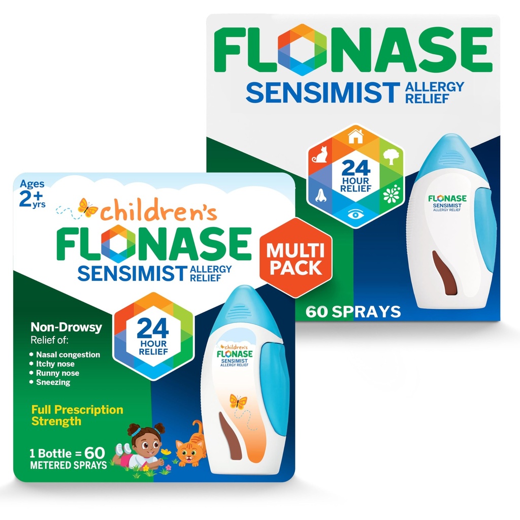 Flonase Sensimist Allergy Relief Nasal Spray για ενήλικες και παιδιά - 120 Sprays Σύνολο (2 μπουκάλια 60 sprays το καθένα)