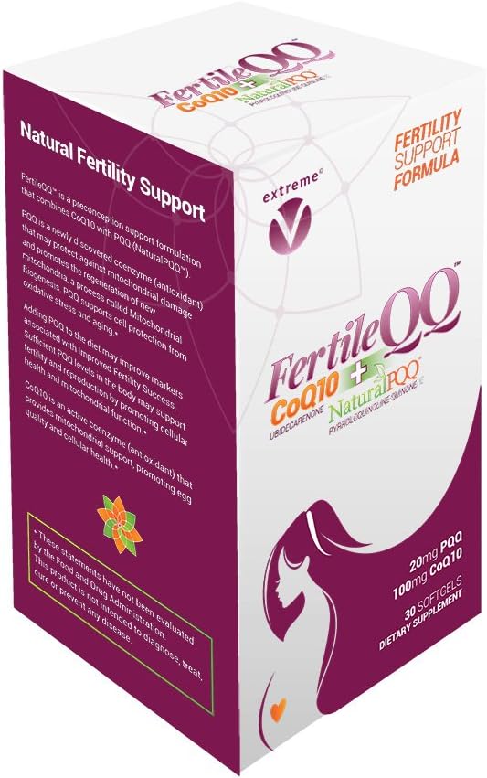 FertileQQ - Ενισχύστε τη γονιμότητα σας - CoQ10 Plus PQQ (Pyrroloquinoline Quinone) - 100mg CoQ10 Plus Natural PQQ 20mg