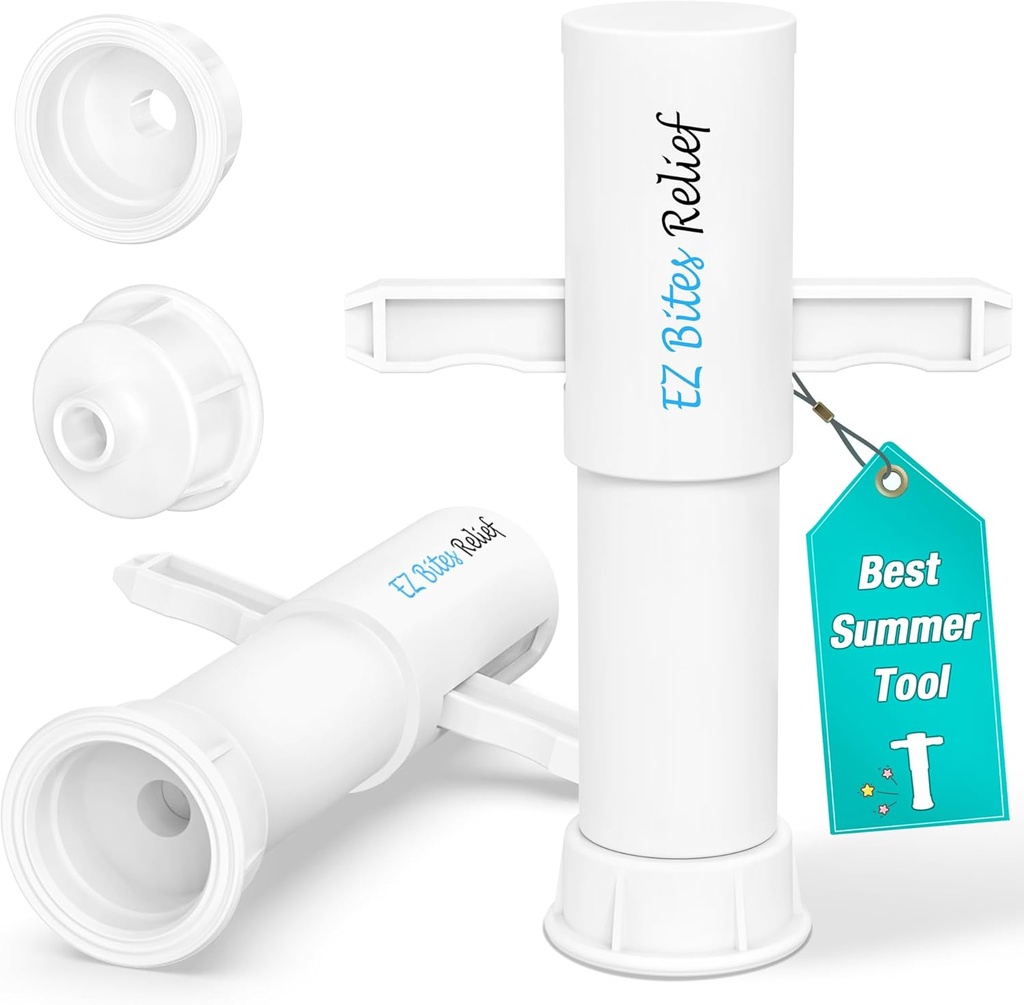 Trobing Bug Bite Suction Tool, Venom Extractor Sucker, Bee Sting Bite Relief, Easy to Use, Natural Itch Relief, Reduces Pain and Swelling, First Aid for Hiking, Backpacking and Camping (White-2 Pack)