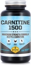 Καρνιτίνη 1500 - Acetyl L-Καρνιτίνη 1500mg Μέγιστο συμπλήρωμα αντοχής Καρνιτίνης - Υποστηρίζει την ενέργεια, τη μνήμη, την εστίαση και τη διαχείριση απώλειας βάρους - 120 κάψουλες χορτοφάγων