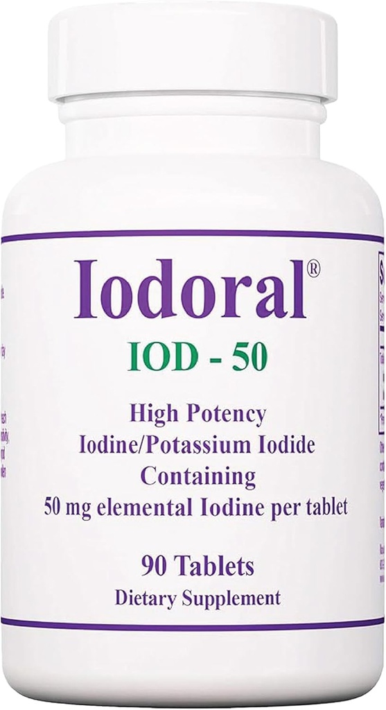 Optimox Iodoral 50 mg Συμπλήρωμα - δισκία ιωδιούχου καλίου, συμπληρώματα ιωδίου υψηλής ισχύος, Θυρεοειδούς Υποστήριξης, Βιταμινών & Ορυκτών - 90 Count