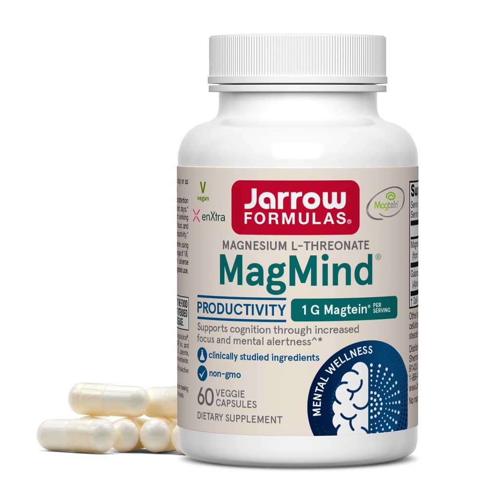 Jarrow Formulas Μαγνήσιο L-Θρεονικό, MagMind Παραγωγικότητα, Μαγνήσιο Υψηλής Απορρόφησης, Συμπληρώματα εγκεφάλου για τη μνήμη και εστίαση, 60 κάψουλες Veggie, Μέχρι 30 ημέρες προσφοράς