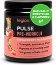 LEGION Pulse Pre Workout - All Natural Nitric Oxide Preworkout Drink to Boost Energy, Creatine Free, Naturally Sweetened, Beta Alanine, Citrulline, Alpha GPC (Strawberry Margarita)