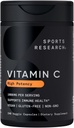 Sports Research High Potency Vitamin C Supplement - Κάψουλες Vegan Veggie για Αντιοξειδωτική Δραστηριότητα & Ανοσολογική Υποστήριξη - Μη ΓΤΟ Επαληθευμένο & Χωρίς Γλουτένη - Ασκορβικό Οξύ Βιταμίνη C 1000mg, 240 Count