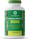 Καταπληκτικά Grass Greens Blend Superfood Κάψουλες: Super Greens με Βιολογική Spirulina, Chlorella, Beet Root Powder, Digestive Enzymes & Probiotics, 150 Κάψουλες (Packaging May Vary)