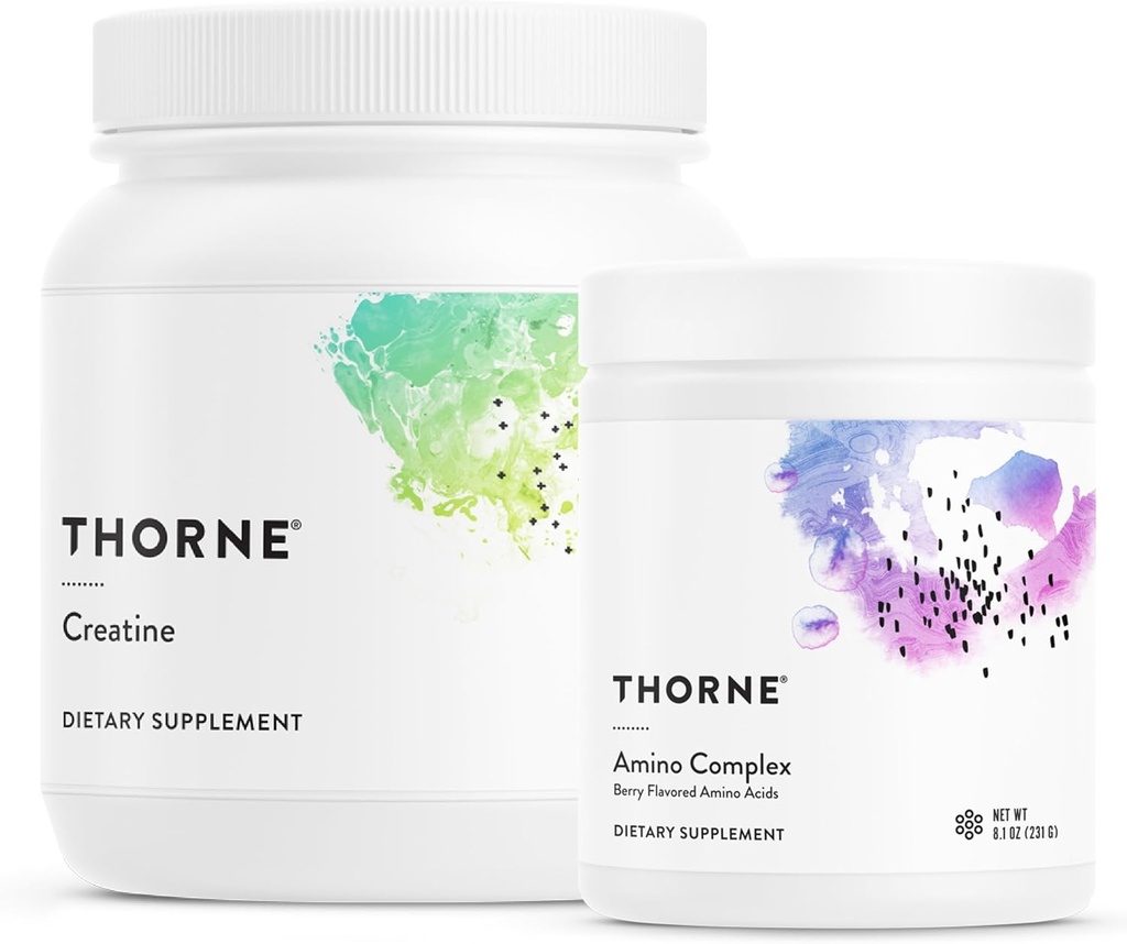 THORNE - Απόδοση Power Duo - Amino Complex + Creatine Combo για την ενέργεια, Lean μυών, και αντοχής - NSF Πιστοποιημένο για τον αθλητισμό - 30 έως 90 Υπηρεσίες