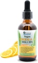 OU Vegan Omega 3 Drops - Λεμόνι Γεύση, Βιολογικό Νερό-Extracted Algae Oil με EPA, DHA & DPA - Μη-GMO, Φυτική βάση Υγρή Βιταμίνη για την καρδιά, τον εγκέφαλο & κοινή υγεία - 60 Δόσεις